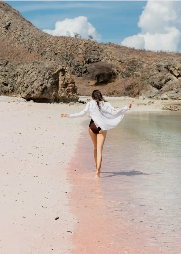 Pink sand at Pink Beach